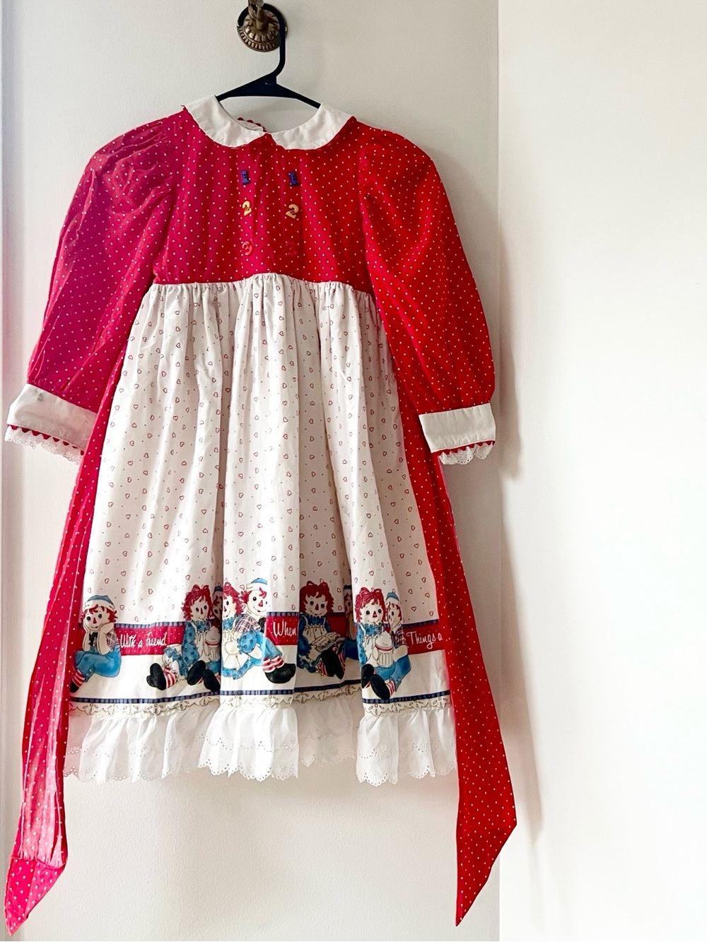Vintage Handmade Raggedy Ann & Andy Girls Dress | Read